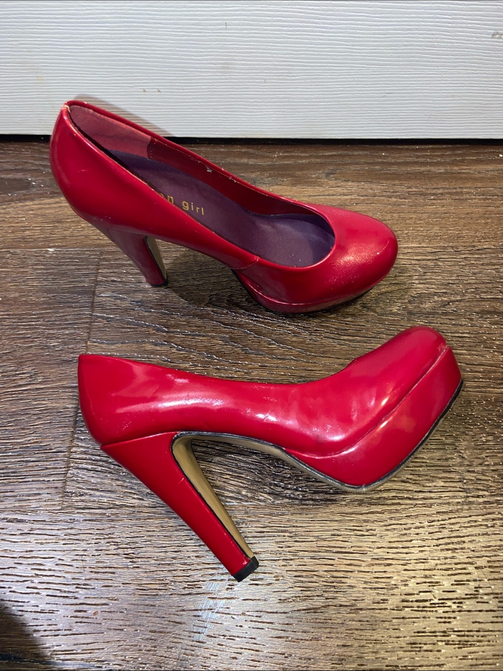 Madden Girl Red Patent Platform Pumps